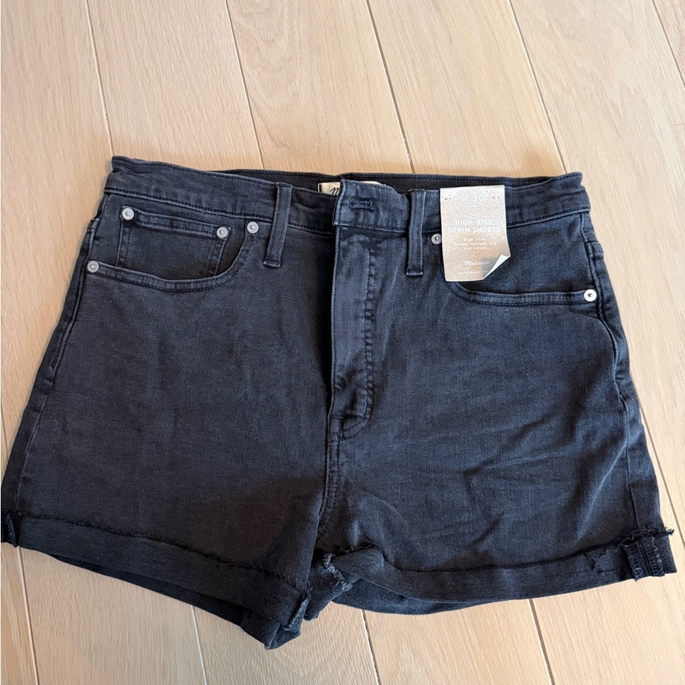 Madewell Washed Black Jean Shorts